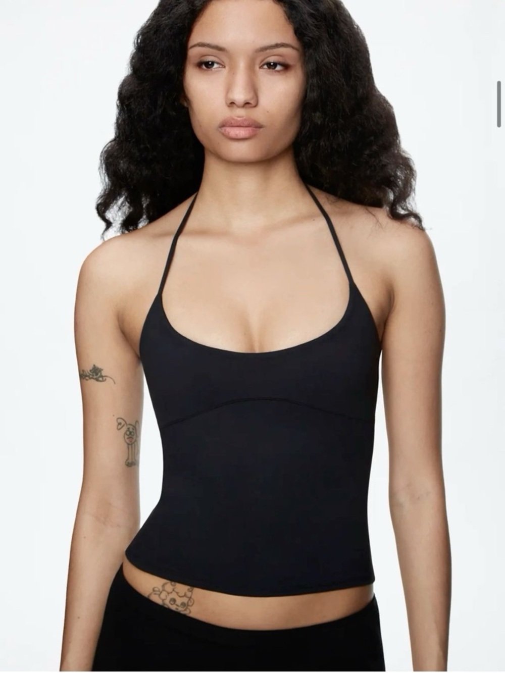 Spill Halter Black Women's Halter Tank Top